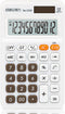 deli 12 Digit Standard Function Basic Calculator, Large LCD Display, Dual Power Office Calculator, White