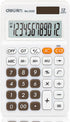 deli 12 Digit Standard Function Basic Calculator, Large LCD Display, Dual Power Office Calculator, White
