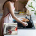 HARSKIYER 100 Triangular Kitchen Sink Rack with Disposable Mesh Bags, Triangle Sink Food Catcher, Gray Kitchen Corner