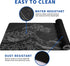 Japanese Gaming Mouse Pad, Abstract Black Sea Wave Texture, 31.5x11.8 Inch Non-Slip Rubber Base