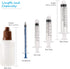 Free Hand Syringe Blunt Tip Needle Set - 10 Syringes, 10 Needles, 10 Caps, 2 Storage Bottles for Measuring Liquids