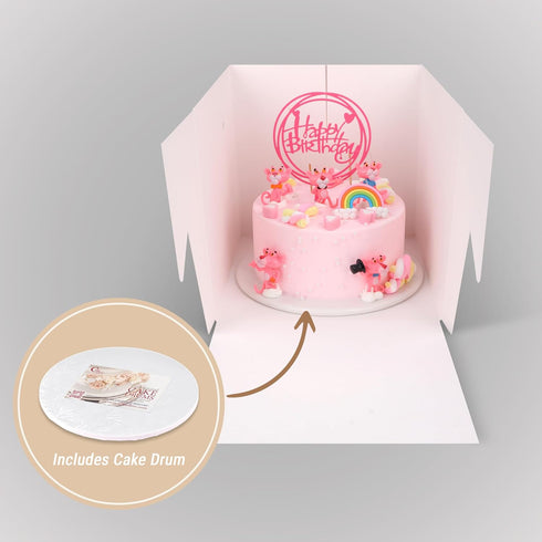 Cakebon Cake Boxes with Cake Drums, White 8 inch, 3-pack for Birthdays, Weddings, Christmas Parties