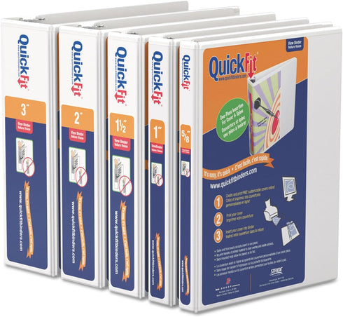 QuickFit View Binder, 1 Inch, Round Ring, White, 87110