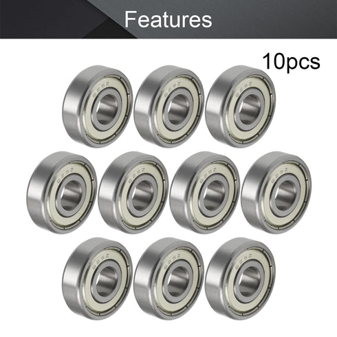 Othmro 10Pcs Deep Groove Ball Bearings 629ZZ, 9x26x8mm, Double Plastic Sealed for Robotics, Scooters, Elevators