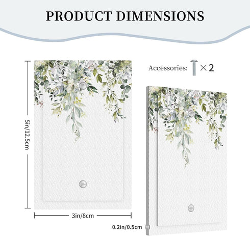 Light Switch Covers 1 Gang Eucalyptus Sage Green Watercolor Plant Leaves Decorative Wall Plate Blank Switchplate