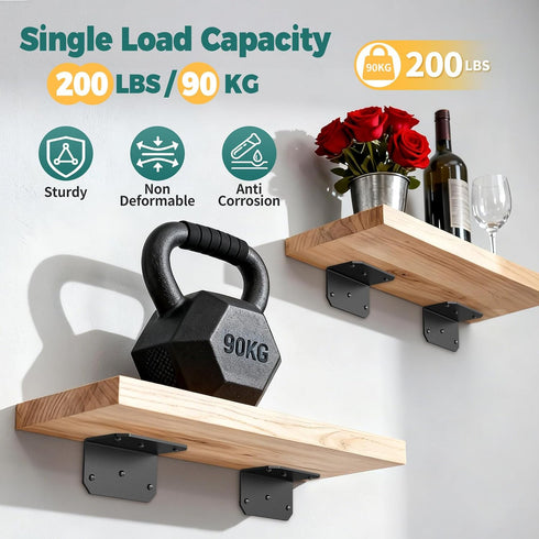 4 Inch 90 4"2"2" (Black-4PCS) Galvanized L Bracket, Degree Corner Brace for Wood, Heavy Duty Angle Bracket for Floating
