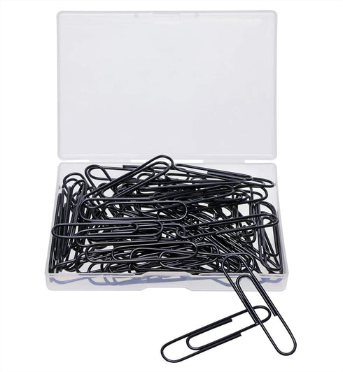 Tupalizy 2 Inch Large Smooth Paperclips, 60PCS Decorative Memo Note Clips for Document Organizing (Black)