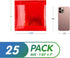 Red Metallic Bubble Mailers, 7.25 x 7 Inches, 25 Pack Waterproof Padded Shipping Envelopes