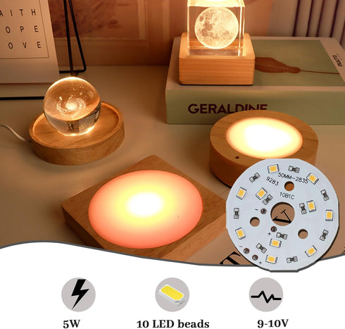 5W 4000K 48mm 9-10V 240mA 120 (5Pcs) COB LED Chip Neutral White, High Power LED with Aluminum PCB Heatsink, Beam Angle