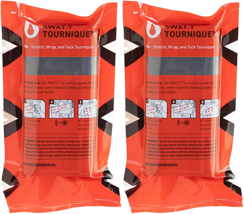 SWAT-T Tourniquet Black 2 Pack by Safeguard Medical, Emergency Equipment for Massive