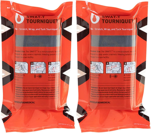 SWAT-T Tourniquet Black 2 Pack by Safeguard Medical, Emergency Equipment for Massive