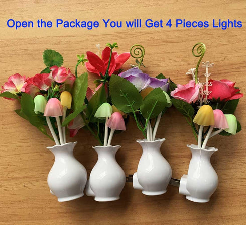 UTLK 4 7 (4 Pieces LED Night Light Plug in with Dusk to Dawn Sensor Color Change,Wall Lamps Plug in NightLight for Kids
