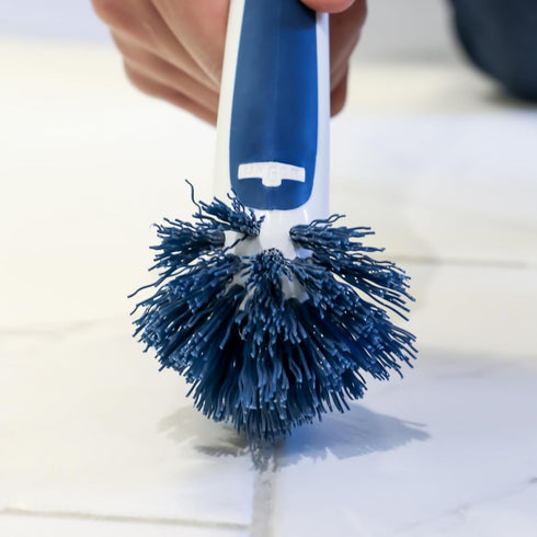 2-in-1 360-Degree Unger Grout and Corner Scrubber Brush Tool, Crevice Bathroom Cleaning Supplies for Showers, Door