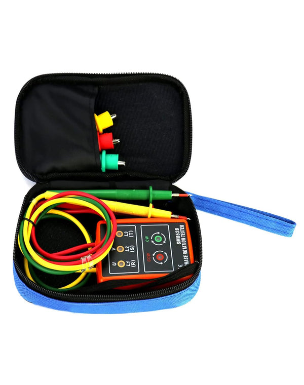 QWORK Professional 3-Phase AC Voltage Tester with LED Display, 60V~600V