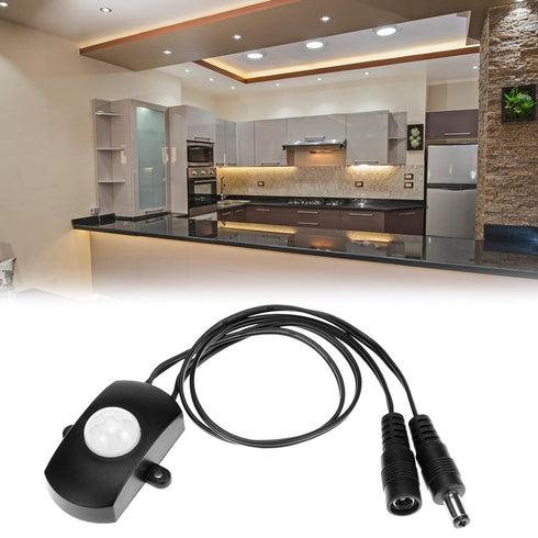 QWORK 12V-30V 3A Closet, Mini PIR Motion Sensor Switch with Adjustable Light Sensor & Delay Timer, DC Occupancy Sensor
