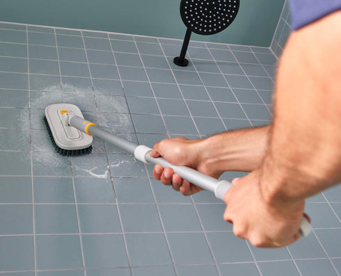 2-Piece Set 2-in-1 3-in-1 Joseph Joseph CleanTech Household Cleaning for Bathroom & Kitchen, Includes: Tile Scrubber