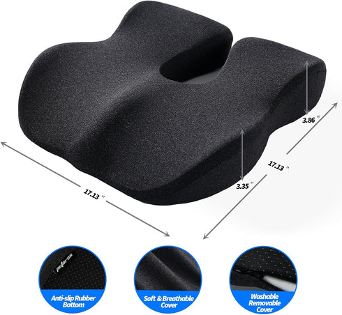 putorex Tailbone Large Seat Cushion High Density Memory Foam Cushion for Cars&Trucks Seat,Office Chairs Seat