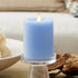 3" 4.5", Luminara Sea Glass Flameless Candle, Cornflower x Moving LED Flame Pillar with Timer, Battery Operated, Real