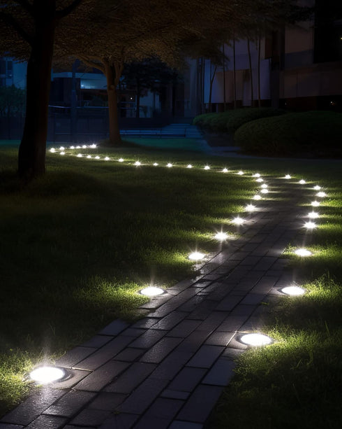 8 Packs, 12 Biling Solar Ground Lights Outdoor LEDs Bright Flat Solar Lights Outdoor Waterproof Solar Powered for Yard