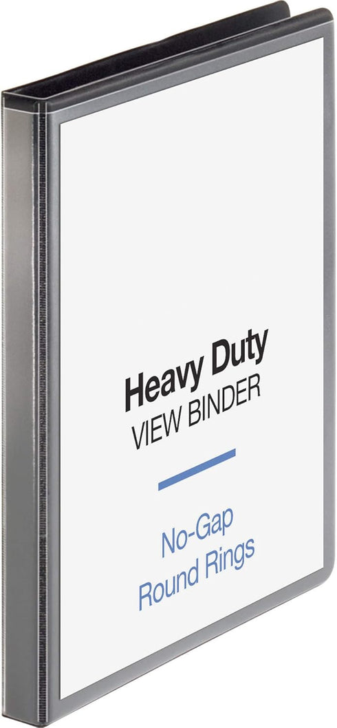 Business Source Sparco Round Ring View Binder, 1/2 Inch Capacity, 11 x 8-1/2 Inches, Black (SPR19550)