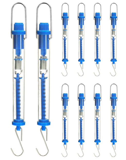 QWORK Spring Scale 10 Pack 20N Transparent Spring Balance Hanging Tube Spring Scale