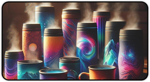 GENERIC Vibrant Color-Changing Thermal Mugs Desk Mat - Premium Smooth Surface for Adults