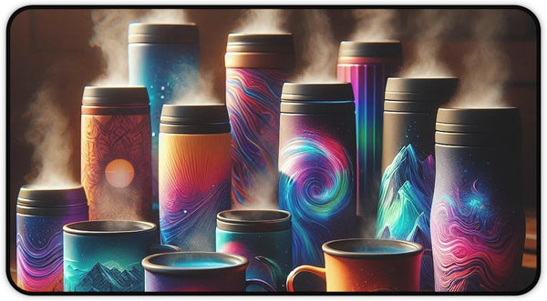 GENERIC Vibrant Color-Changing Thermal Mugs Desk Mat - Premium Smooth Surface for Adults