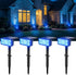 T-SUN Solar Spot Lights Outdoor, 4 Pack 49LED Landscape Spotlights, 2 Lighting