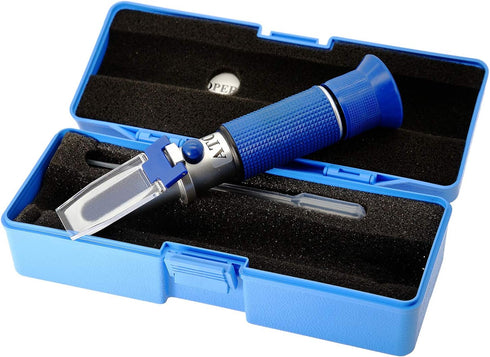 Salinity Refractometer for Aquarium Fish, Dual Scale Tester for Salt Water Testing with ATC, Made of Copper