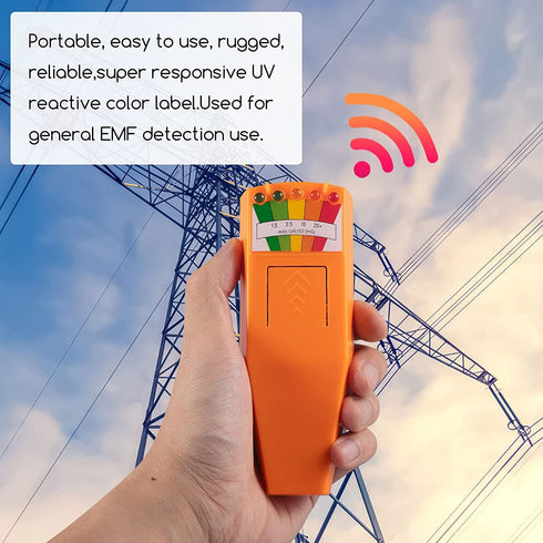 LED EMF Meter Portable Counter, Magnetic Field Detector for Ghost Hunting Paranormal Equipment Tool - Orange