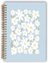 Boho Retro Daisy Floral Spiral Notebook, College Ruled, 5.5×8.3 Inches, Hard Cover Journal for Women