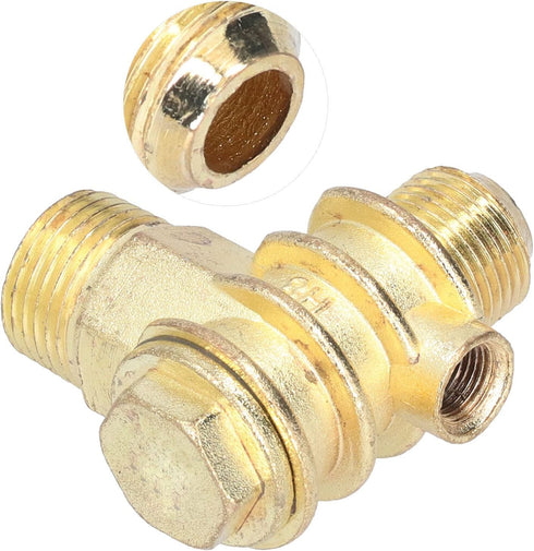 Air Compressor Check Valve, 3 Way Zinc Alloy, G1/2 G3/4 M10 Male Thread Non-Return Tool