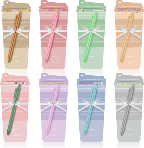 Kisston Christmas Coffee Cup Notepad - 16 Sets with Pen, Inspirational Thank You Pad for Teacher, Office