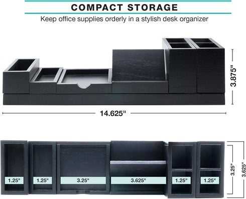 Excello Global Products Magnetic Desk Organizer with 6 Removable Compartments for Office Supplies