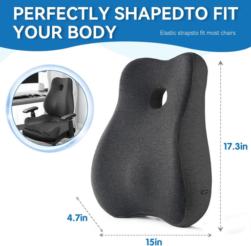Generic Set Tailbone Seat Cushion & Lumbar Support Pillow for Office Chair, and Discomfort with Lumbar Support Pillow