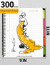 SUNEE 5 Subject Notebook, College Ruled, 300 Pages, 8.2"x10.8", 5 Pocket Colored Dividers, 3-Hole Punched Paper, Black