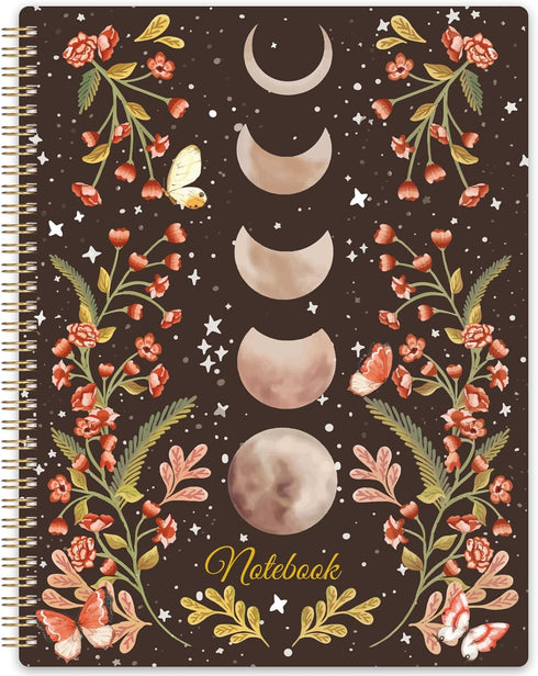 Spiral Notebook: Lined Journal with Back Pocket, 8.5" x 11", 144 Pages, College Ruled, 100gsm Paper