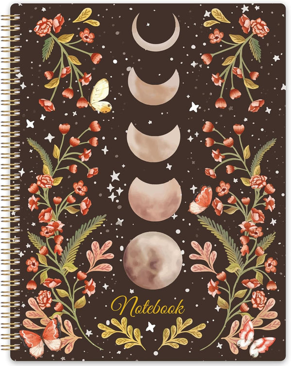 Spiral Notebook: Lined Journal with Back Pocket, 8.5" x 11", 144 Pages, College Ruled, 100gsm Paper