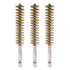 3pcs 17mm Dia Brass Bore Brush Cleaning Wire Brush with Handle, 1/4 Inch Hex Shank for Tubes, Ports, Bearings