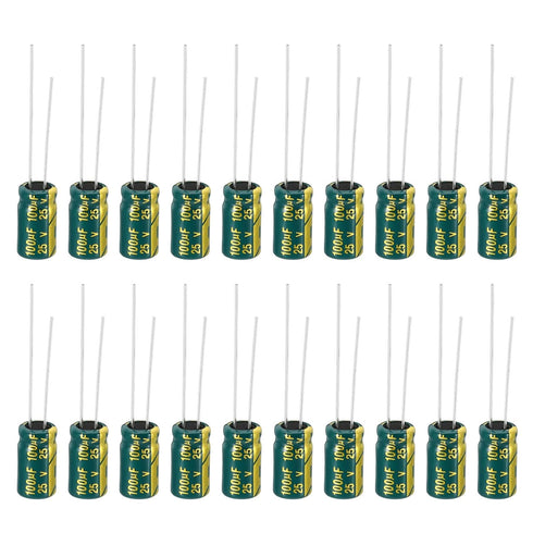 PATIKIL 25V 100uF Electrolytic Capacitors, 20Pcs 6x12mm Aluminum High Frequency Capacitors