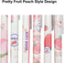 Maydahui 12Pcs Cute Peach Print Everlasting Pencil, Retractable Inkless Pens for School, Office, Home Writing