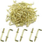 150Pcs 1/2 Inch Brass Plated L Hooks, Mini Right Angle Metal Screw-in Hooks for Hanging