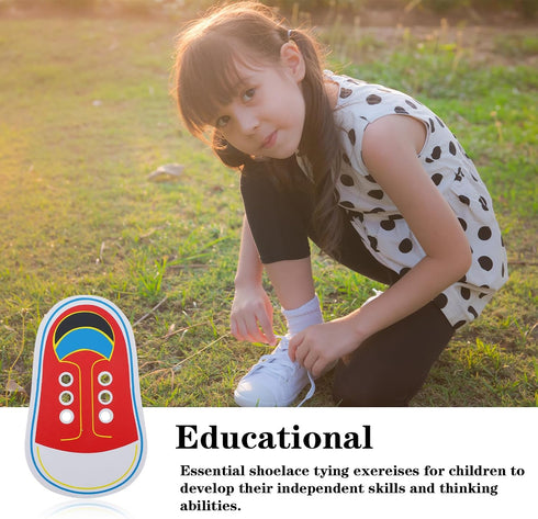 Nogeqi Shoe Tie Practice for Kids, Wooden Tying Shoes Practice for Kids, How to Tie Your Shoes Learn to Threading