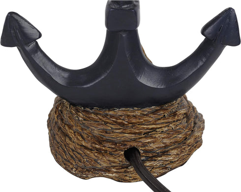 40W, (8" 8" 16" Decor Therapy Anchor Resin Accent Lamp, Easy on/Off Push-Through Light Switch, Coastal Style, Energy