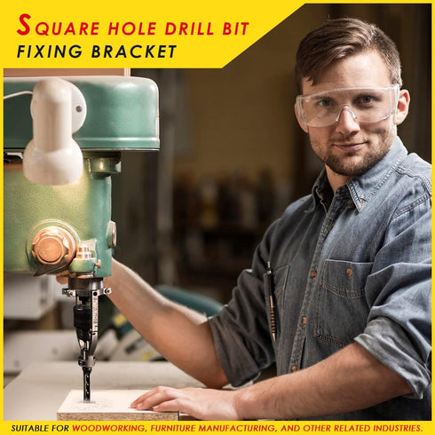 Square Hole Drill Bit Adapter - Mortising Attachment for Drill Press and Power Tool Accessory