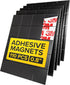 Hyper-Sticky Magnets with Adhesive Backing - 110pcs 0.8x0.08 Strong Magnetic Squares for Whiteboard Fridge -