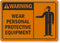 SmartSign "Warning - Wear Personal Protective Equipment" Sign | 10" x 14" Plastic