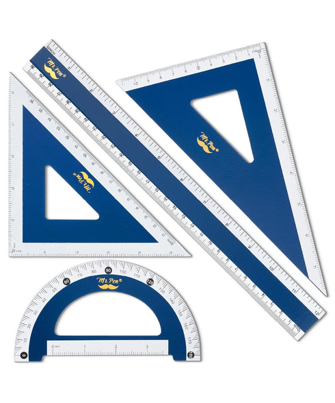 Mr. Pen- Wooden Geometry Set, 4 Pack, 8" 30/60 Set Square, 5.5"