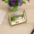Hipiwe Glass Business Card Holder Stand - Gold Metal Frame Name Card Display Organizer for Office Desktop, Fits 80-100