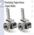 Mr. Pen- Packing Tape Dispenser Gun 2-Inch, 2 Pack with 2 Rolls Tape, Black, Heavy Duty Packing Tape with Dispenser, Packaging Tape, Clear Packing Tape, Tape Gun for Packing Boxes, Moving Tape
